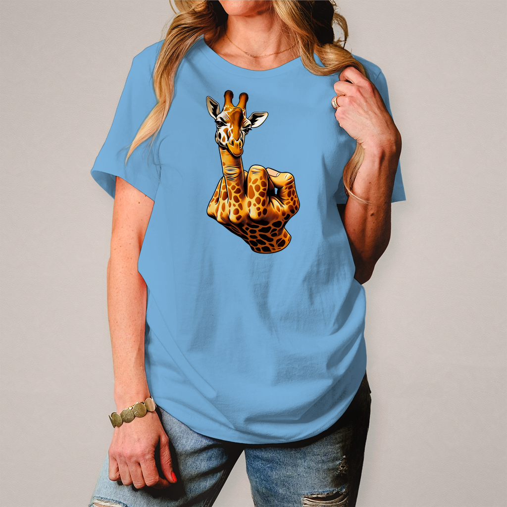 Damen T-Shirt Giraffe Mittelfinger