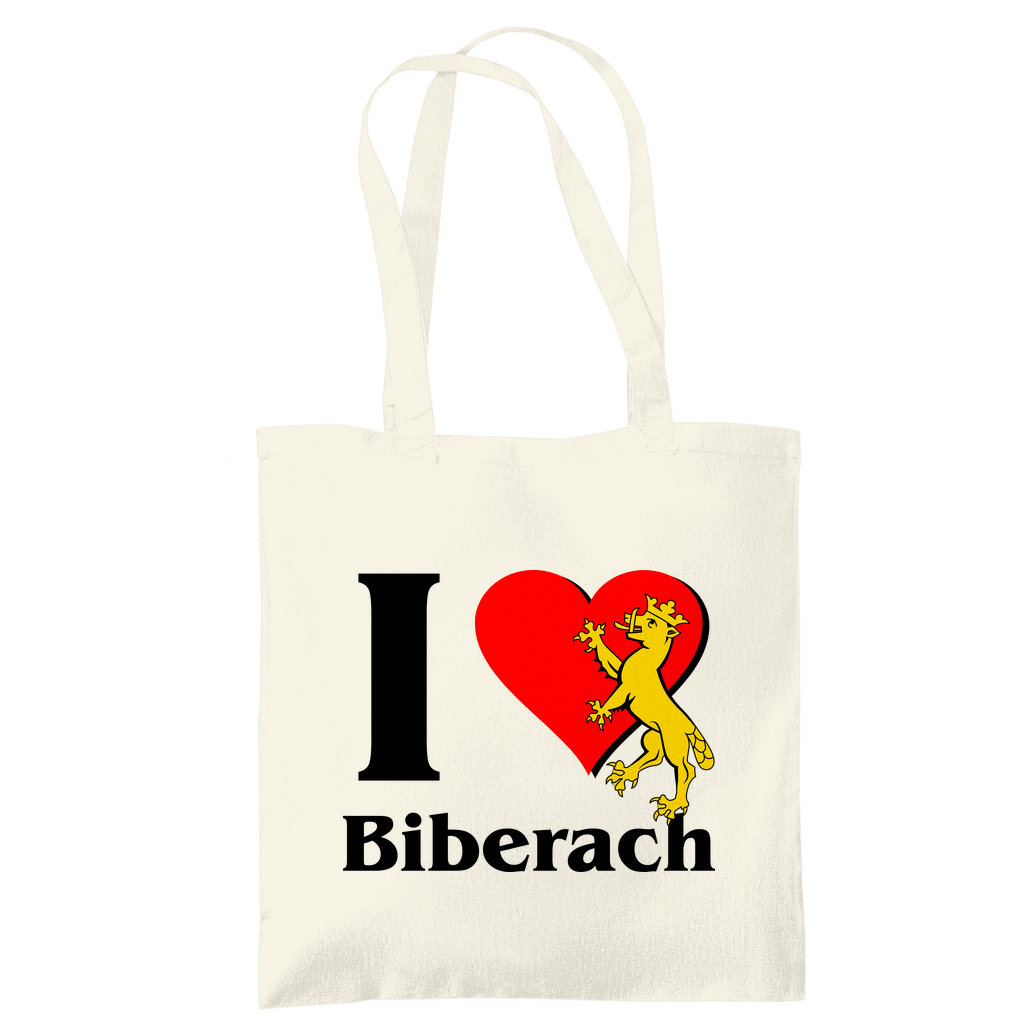 Tragetasche "I Love Biberach, rot/schwarz mit Biber"