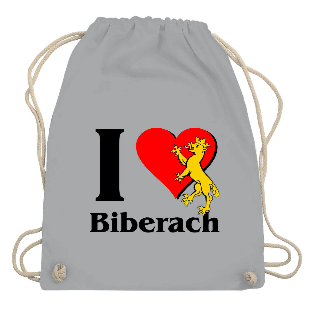 Tragetasche "I Love Biberach, rot/schwarz mit Biber"