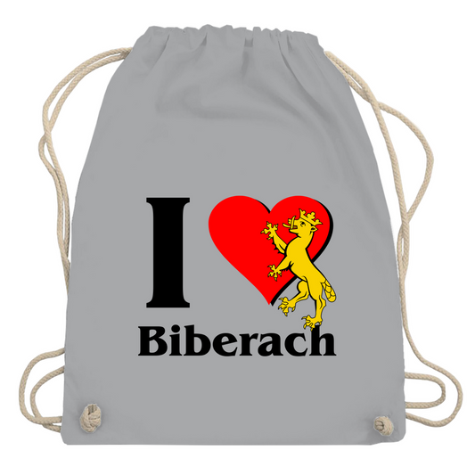 Tragetasche "I Love Biberach, rot/schwarz mit Biber"
