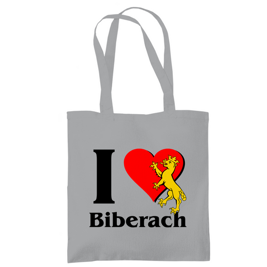 Tragetasche "I Love Biberach, rot/schwarz mit Biber"