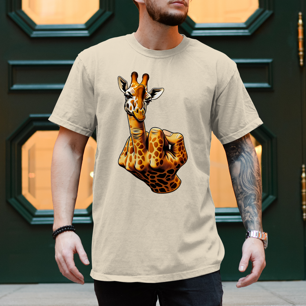 T-Shirts mit Giraffe Mittelfinger