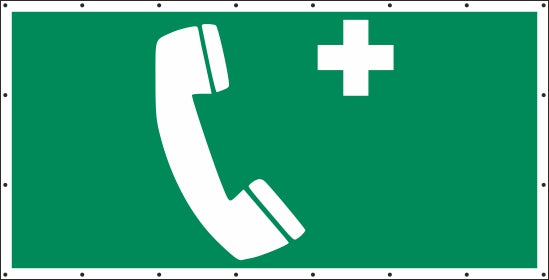 Notruftelefon Erste Hilfe Banner Schild