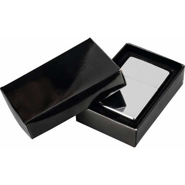 Metall Benzin Feuerzeug glänzend polliert, Biker, Outdoo, Camping in Geschenkbox