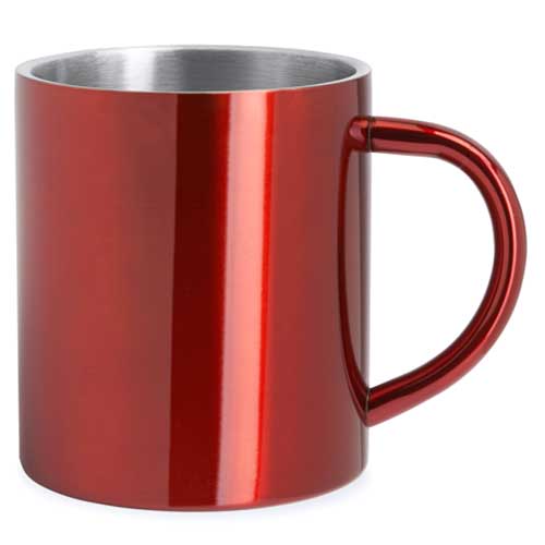 Metallbecher rot aus Edelstahl Thermobecher doppelwanding, Robust, langlebig