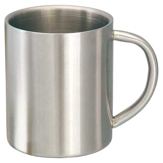 Edelstahlbecher / Edelstahltasse / Metallbecher / Metalltasse, Edelstahl naur, silber, matt gebürstet 300 ml, robust und langlebig