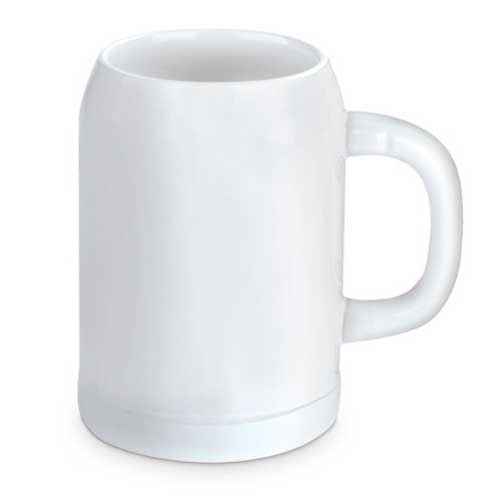 Keramikkrug 0,5l weiß klassischer Halbekrug in weiß