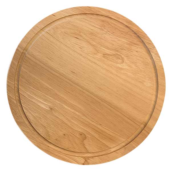Schneidebrett Rund aus Hartholz für Grillen BBQ zum anrichten