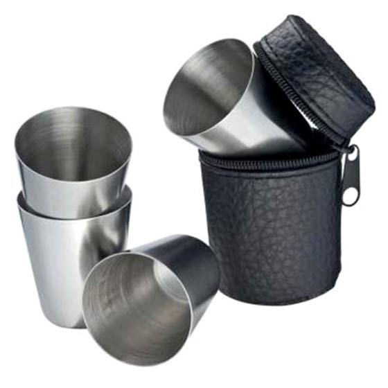 Edelstahl Short Becher, Schnaps Becher, Seit mit Etui zur Aufbewahrung