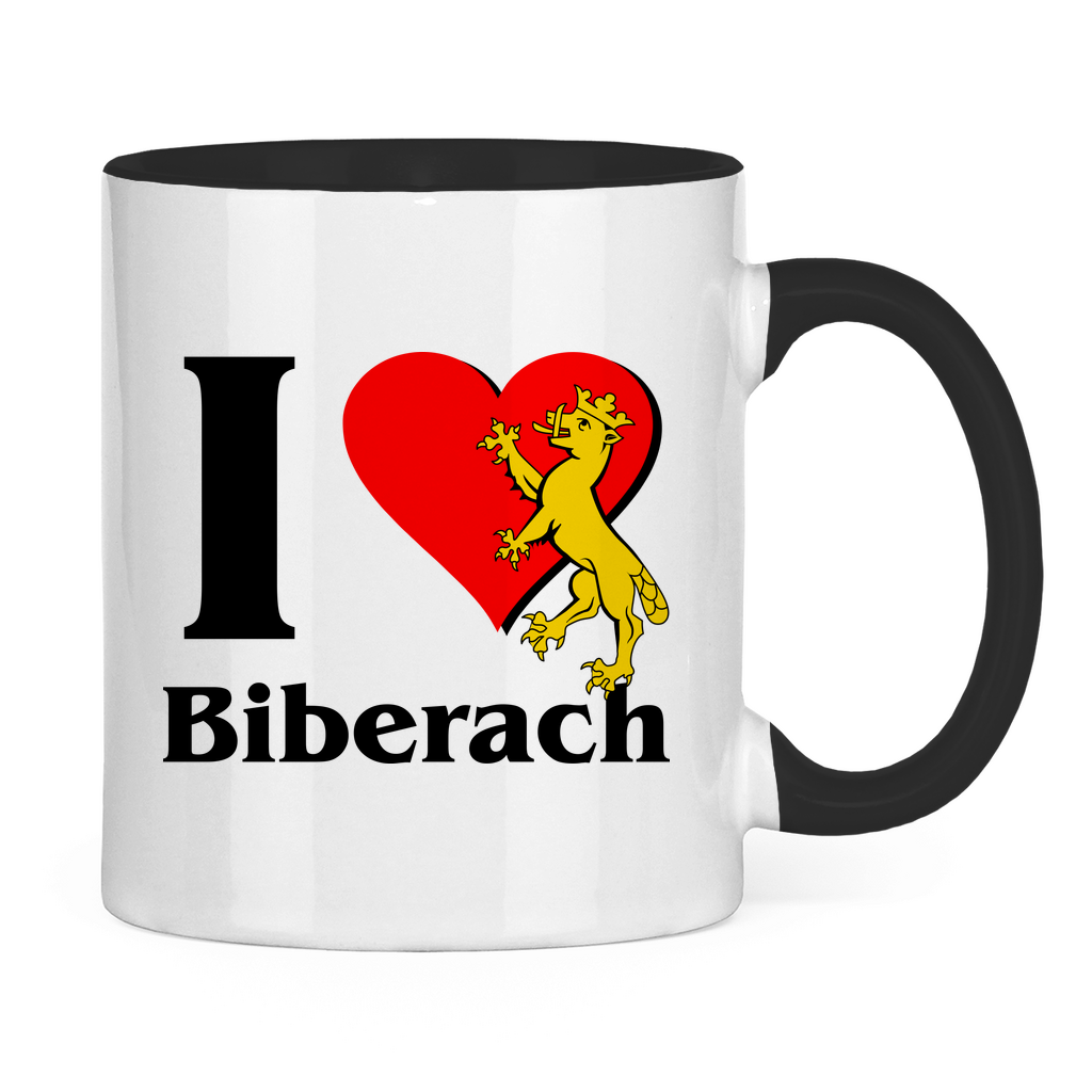 Kafee Tasse I Love Biberach schwarz.
Tolles Geschenk für jeden Biberacher