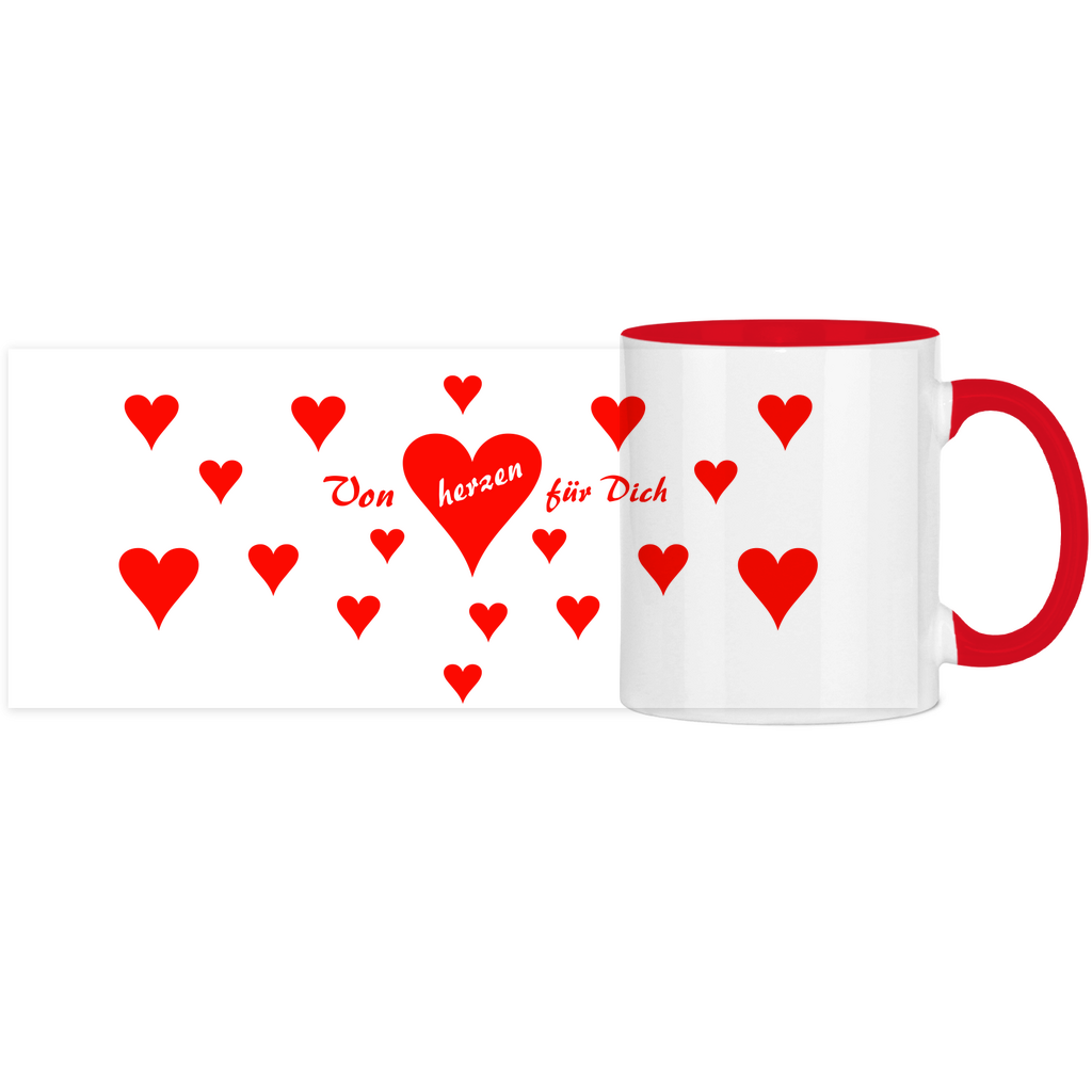 Von herzen für Dich Tasse mit vielen herzen