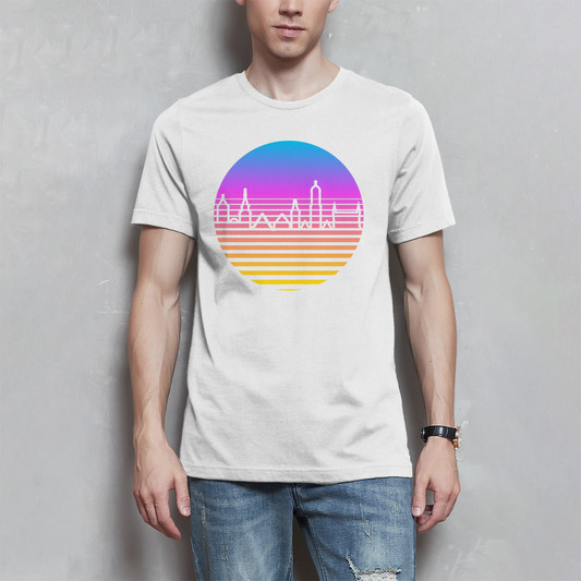 Herren T-Shirt "Biberach Skyline, neon"