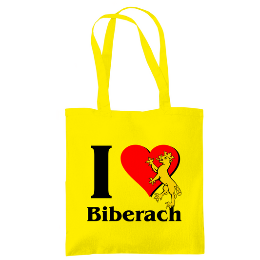 Tragetasche "I Love Biberach, rot/schwarz mit Biber"