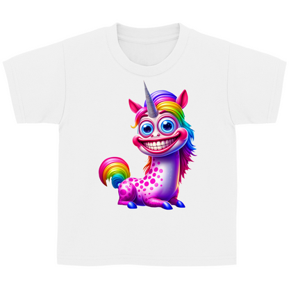 Kinder Basic T-Shirt Einhorn  grinsend