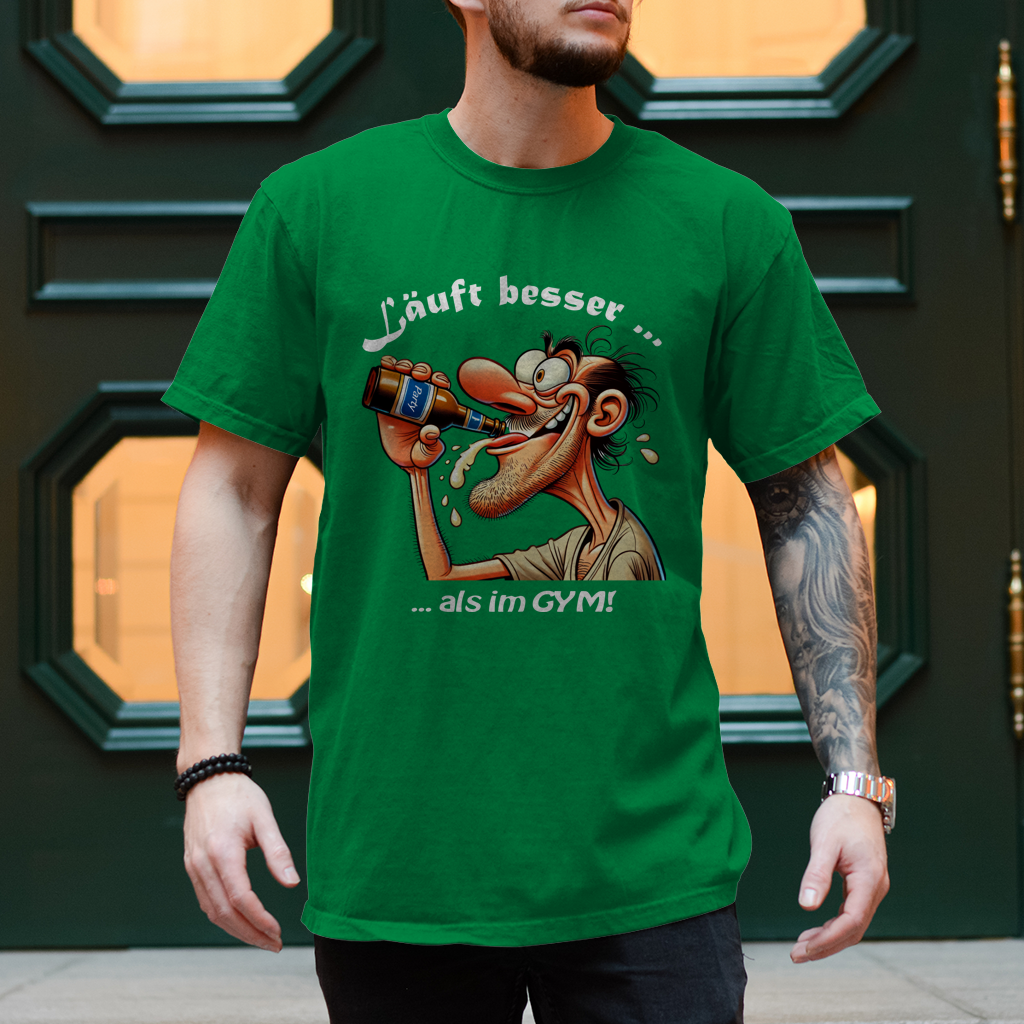 Herren T-Shirt Läuft besser als im GYM