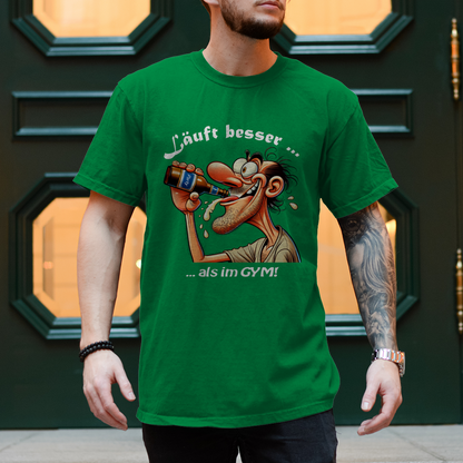 Herren T-Shirt Läuft besser als im GYM