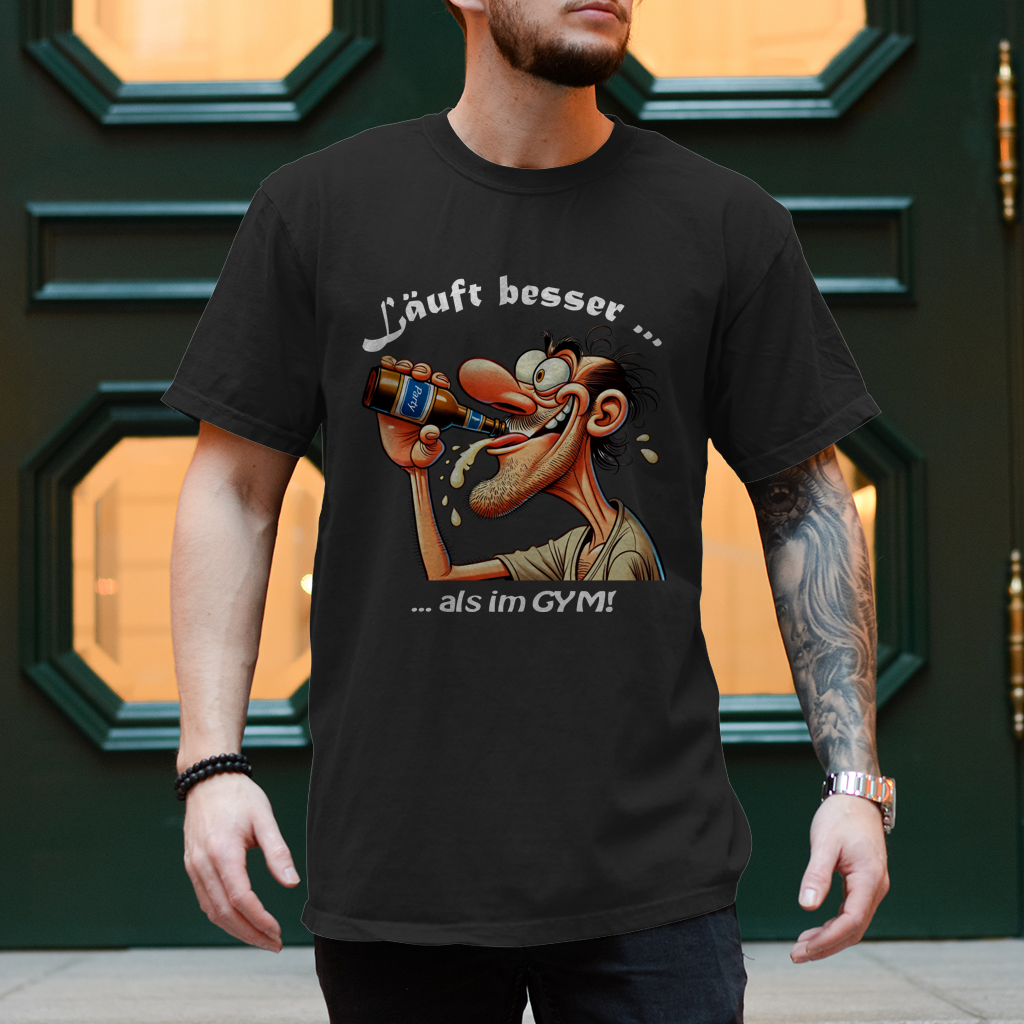 Herren T-Shirt Läuft besser als im GYM