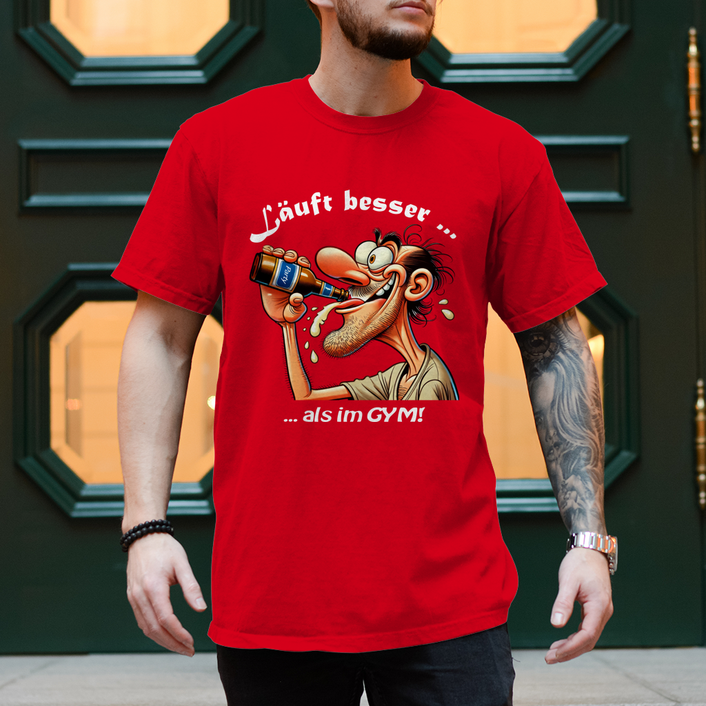 Herren T-Shirt Läuft besser als im GYM