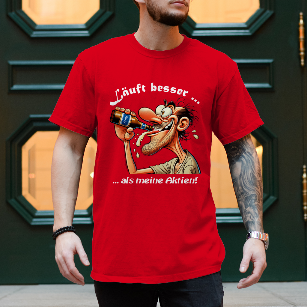 Herren T-Shirt Läuft besser als meine Aktien