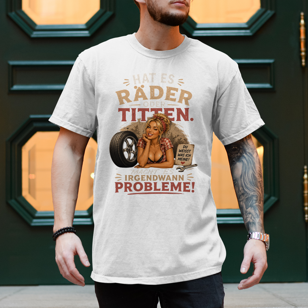 Herren T-Shirt Räder und Titten