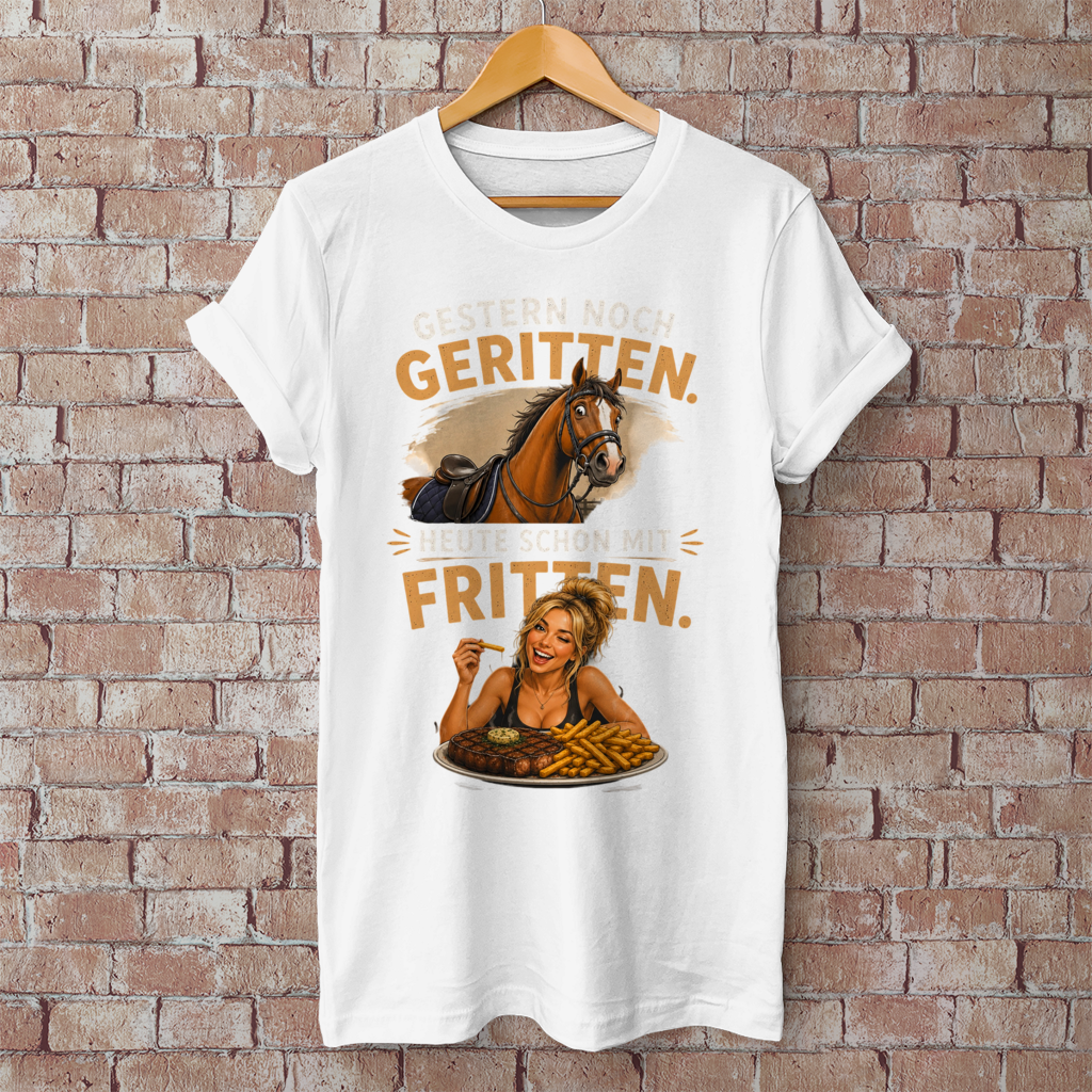 Herren T-Shirt Geritten Fritten