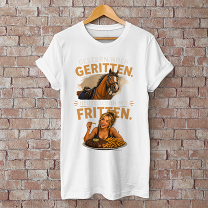 Herren T-Shirt Geritten Fritten