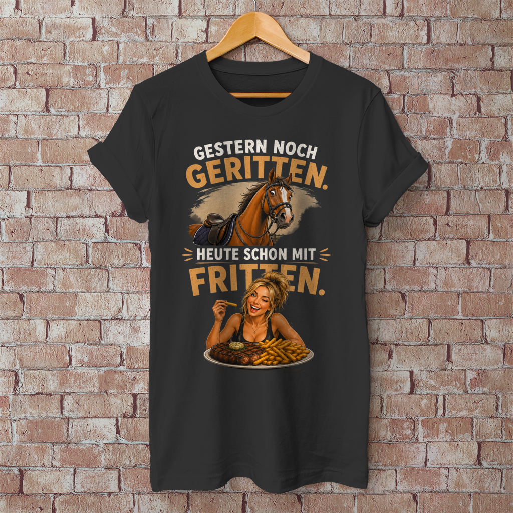 Herren T-Shirt Geritten Fritten