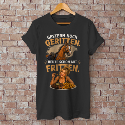 Herren T-Shirt Geritten Fritten