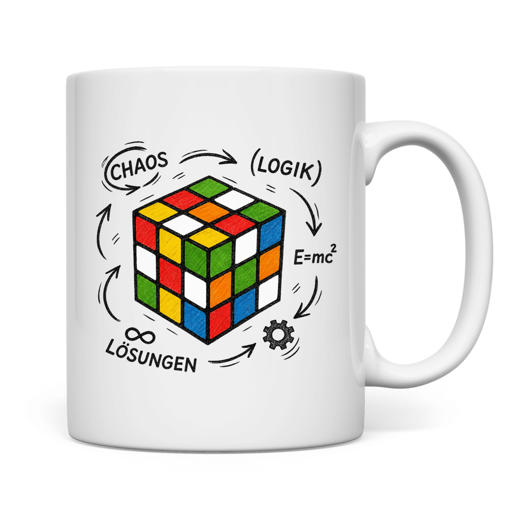 Tasse 80er Retro Würfel