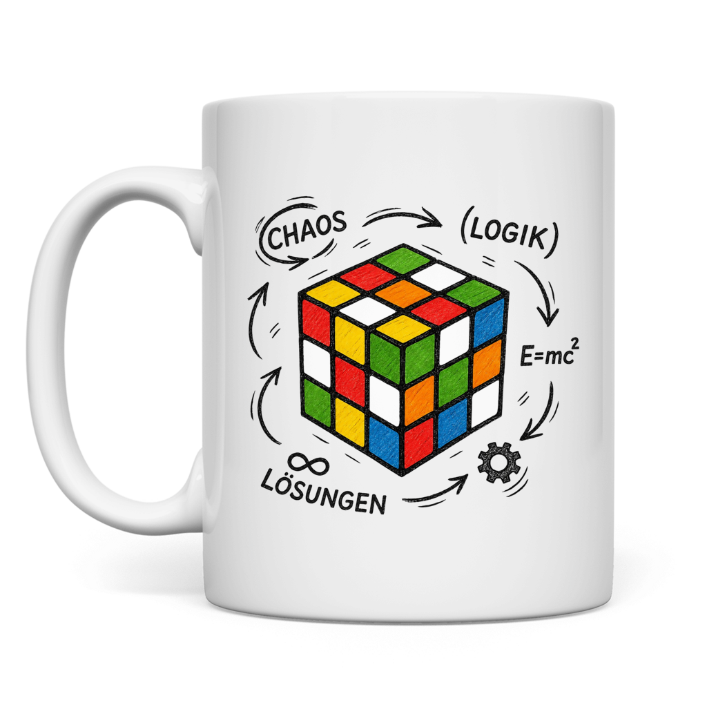 Tasse 80er Retro Würfel