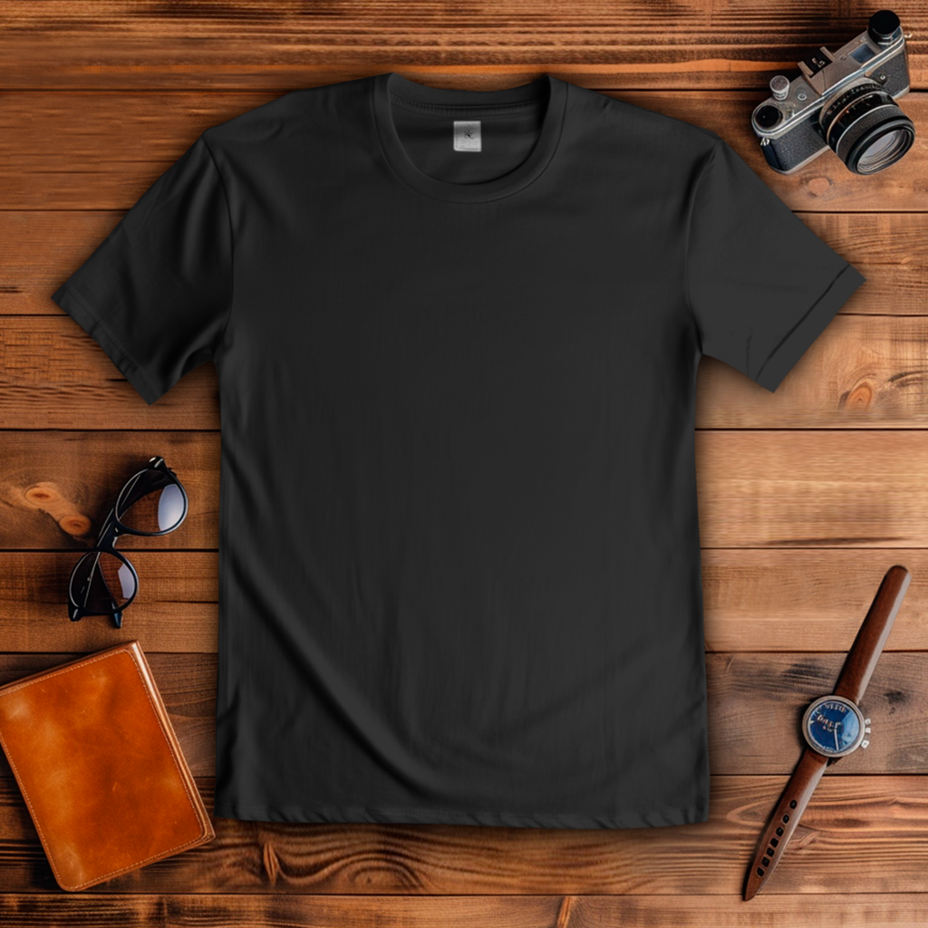 T-Shirt Wolf auf Felsen im Mondschein