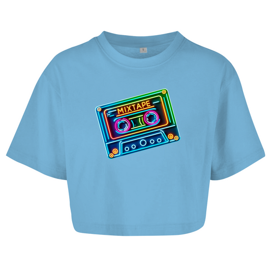 Damen Oversize Crop "Top Mixtape"