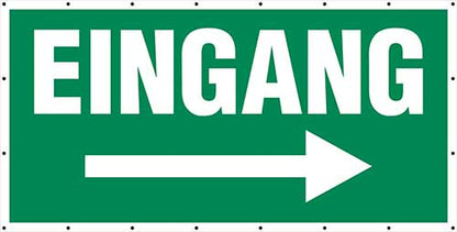 Eingang Pfeil rechts Banner  Schild
