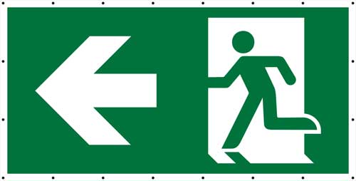 Banner "Notausgang" Fluchtweg Piktogramm mit Pfeil