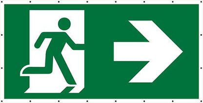 Notausgang Fluchtweg Pfeil rechts Banner Schild
