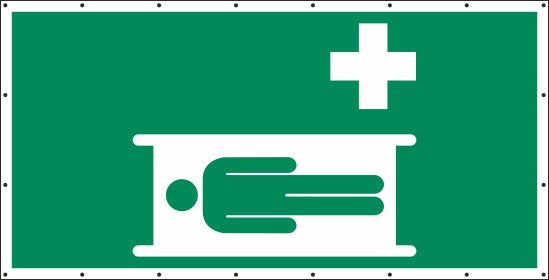 Sanitätsdienst Krankentrage Banner Schild
