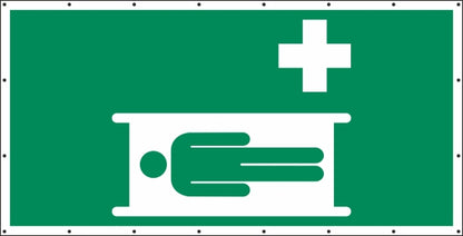 Sanitätsdienst Krankentrage Banner Schild