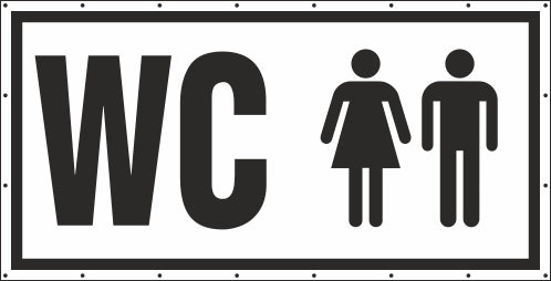 WC Damen Herren Banner Schild