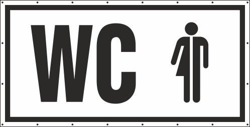 WC Unisex Gender neutral Banner Schild