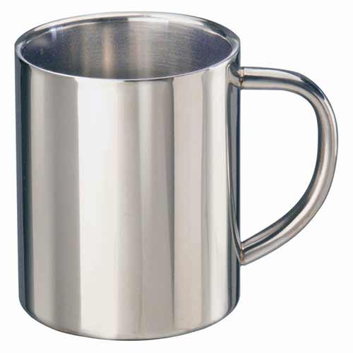 Metall Edelstahl Becher 0,4l glänzend polliert, Thermobecher doppelwanding, auch mit Ihrer Gravur möglich