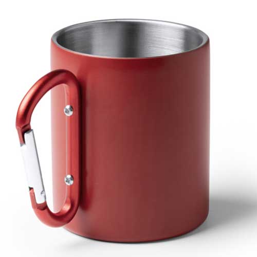 Personalisierter Edelstahlbecher mit Karabinergriff - Henkel – perfekt für jede Party