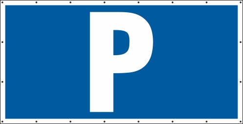 Parkplatz großes P Banner / Schild