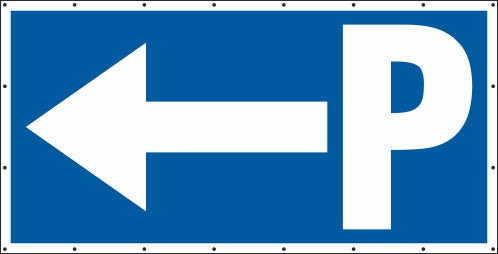 Parkplatz Pfeil links Banner / Schild
