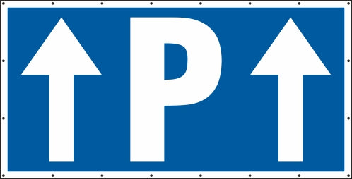 Parkplatzpfeil oben Banner / Schild