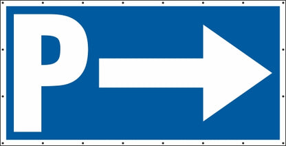 Parkplatz Pfeil rechts Banner / Schild