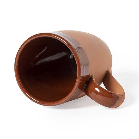 Kaffe- Tee- Tasse aus Ton sieht aus wie Handgetöpfert, teilweise glasiert für tolle rustikale optik