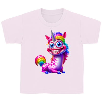 Kinder Basic T-Shirt Einhorn  grinsend