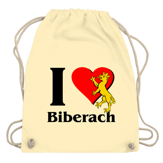 Tragetasche "I Love Biberach, rot/schwarz mit Biber"