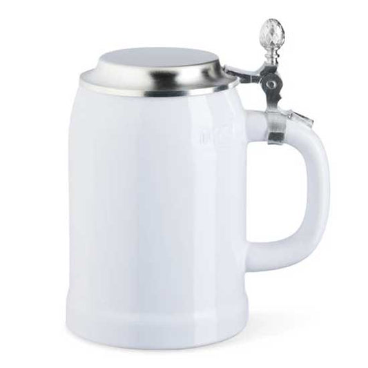 Steingutkrug mit Zinndeckel / Bierkrug,  500 ml / 0,5l Keramik *** Restposten