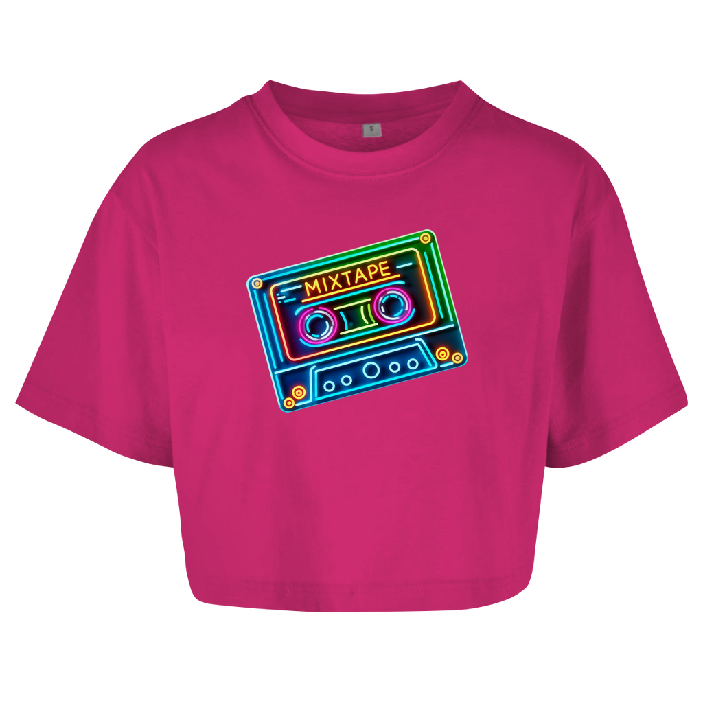 Damen Oversize Crop "Top Mixtape"